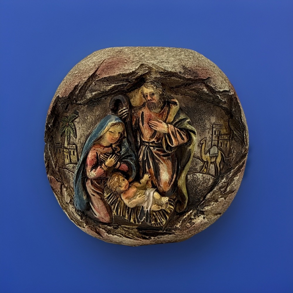 Nativity, Holy Family, Peace On Earth Goodwill‎ To All Tea Light Holder Orb, 4"